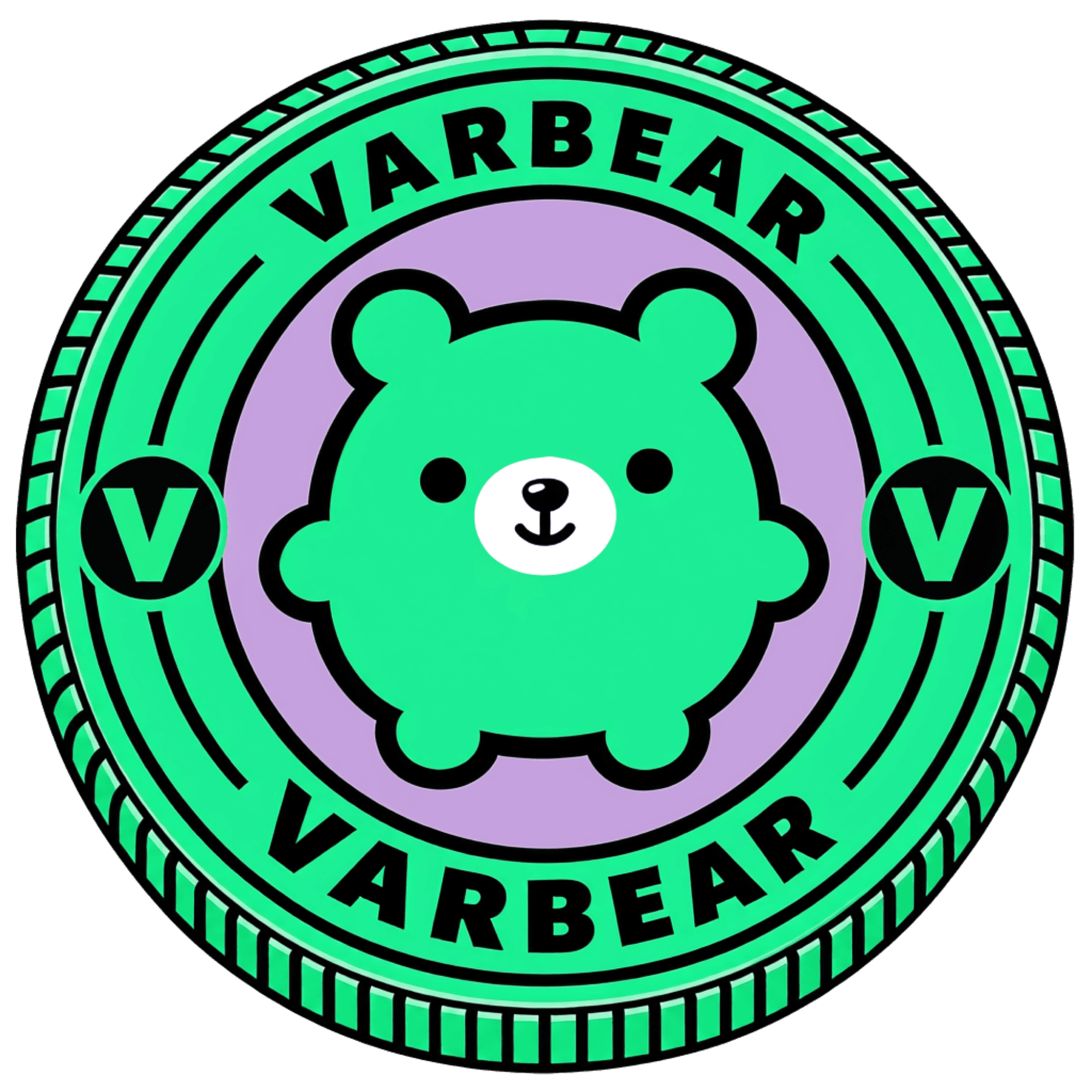 The canonical round green Varbear coin logo